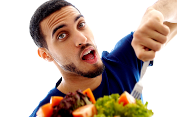Eating salad